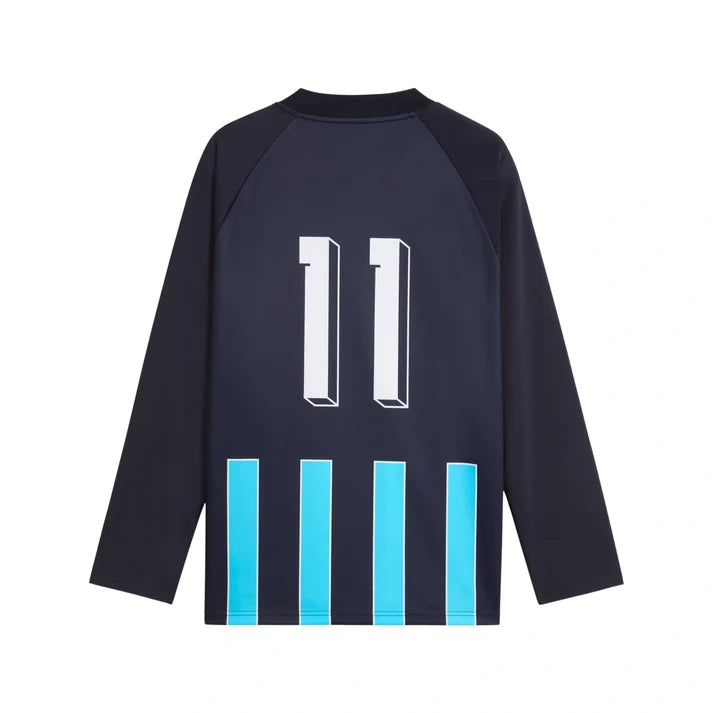 Olympique de Marseille FC Ligue 1 Puma Men's Navy/Aqua 2026/27 King Relaxed Long-Sleeve Jersey