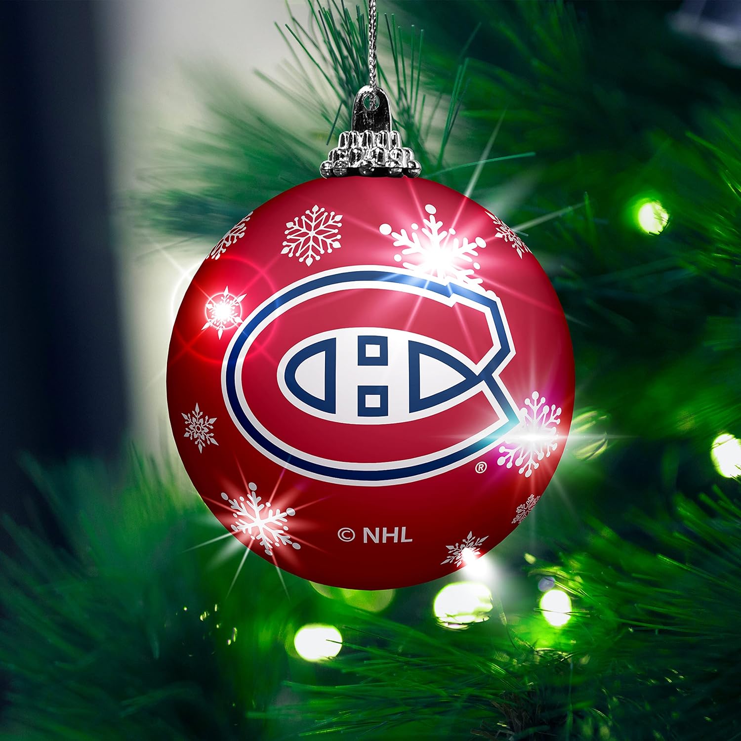 Canadiens de Montréal NHL TSV Lot de 2 boules décoratives lumineuses incassables