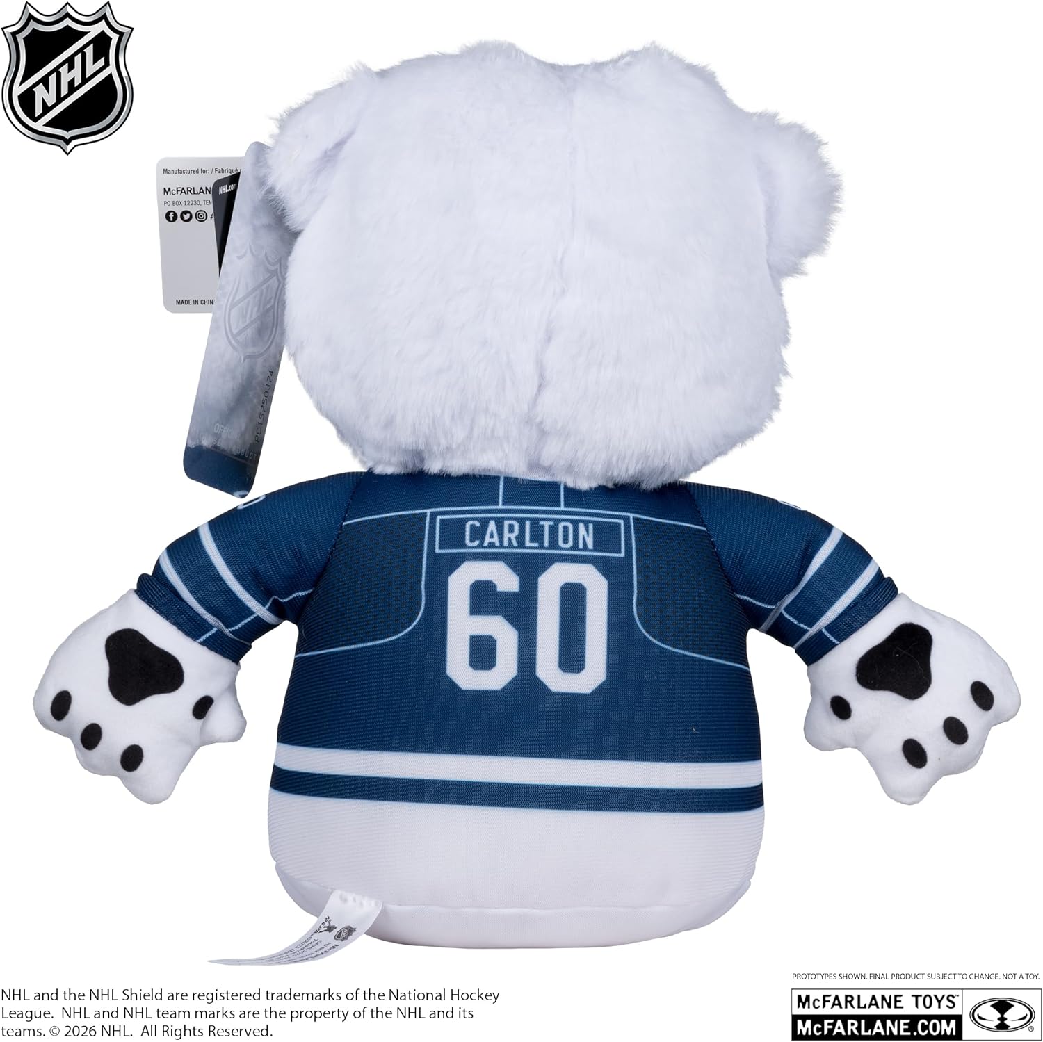 Carlton The Bear Toronto Maple Leafs NHL McFarlene Toys 10" Plush Mascot