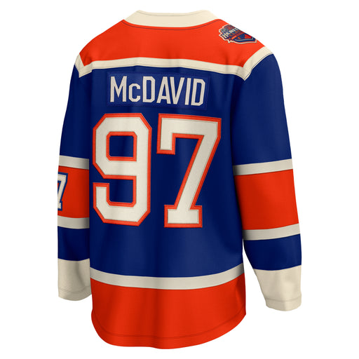 Outerstuff Youth Connor McDavid Royal Edmonton Oilers 2023 NHL Heritage Classic Premier Player Jersey Size: Small