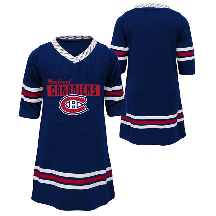 Montreal Canadiens NHL Outerstuff Toddler Navy Sassy Skater 1/2 Sleeve Dress