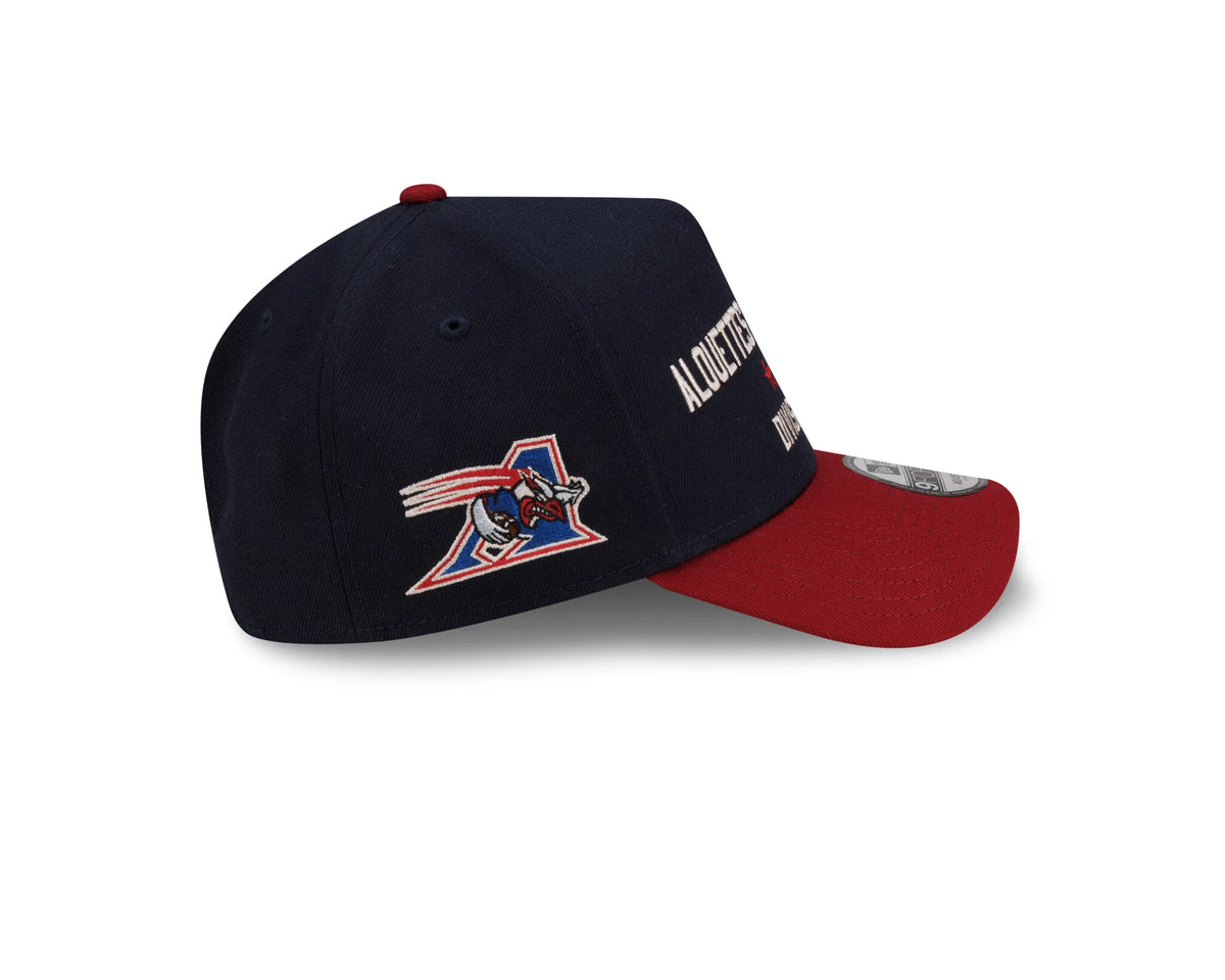 Montreal Alouettes CFL New Era Men's Navy/Red 9Forty A-Frame 2026 Turf Traditions Snapback Hat