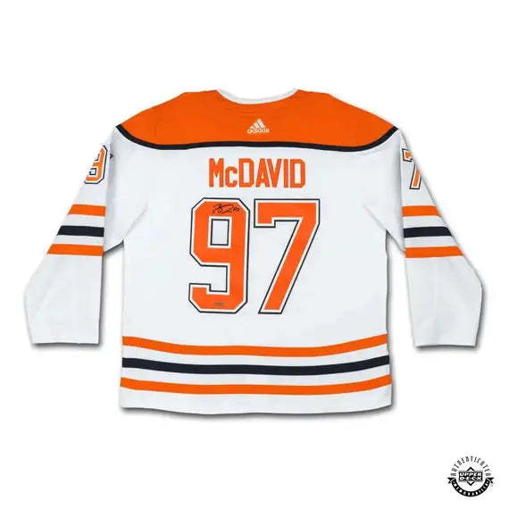 Connor McDavid Autographed Authentic White Adidas Edmonton Oilers Reverse Retro Jersey