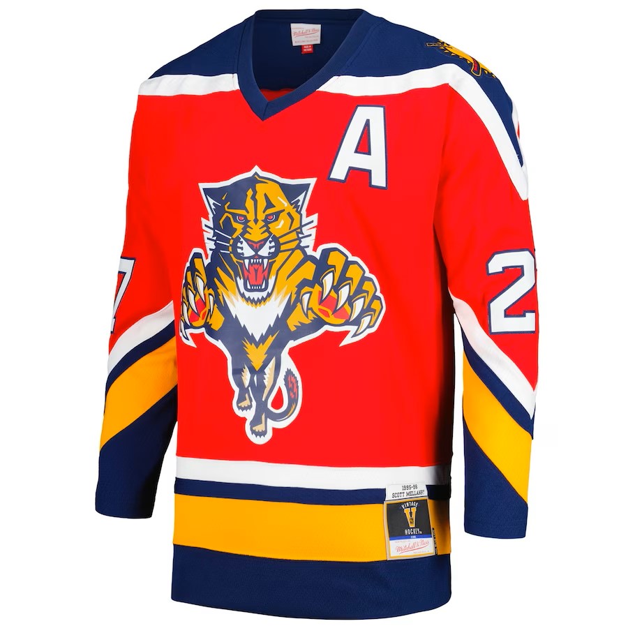 Scott Mellanby Florida Panthers NHL Mitchell & Ness Maillot authentique rouge 1995 Blue Line pour hommes