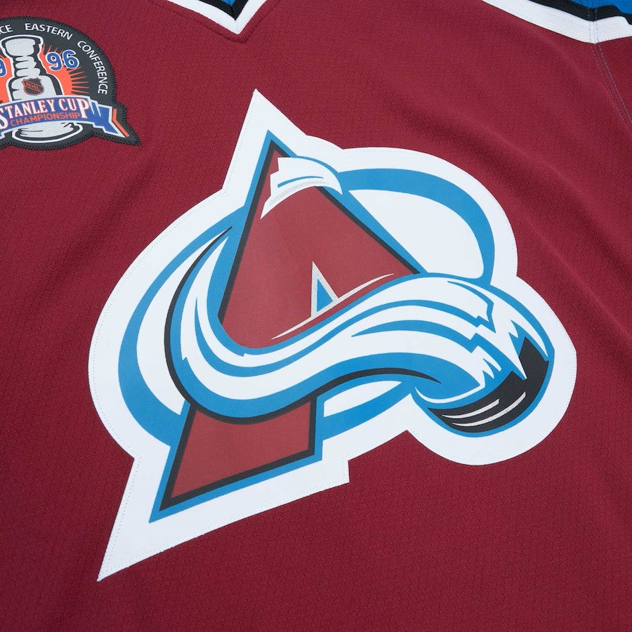 Peter Forsberg Colorado Avalanche NHL Mitchell & Ness Maroon 1995 Blue Line Maillot authentique pour hommes