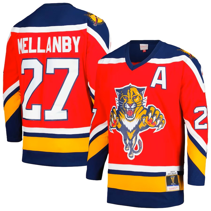 Scott Mellanby Florida Panthers NHL Mitchell & Ness Maillot authentique rouge 1995 Blue Line pour hommes