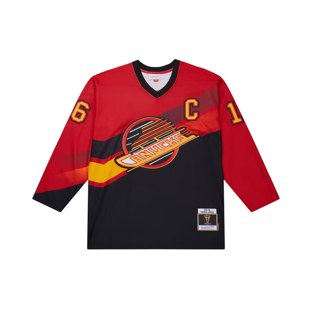 Trevor Linden Vancouver Canucks NHL Mitchell & Ness Men's Red 1995-1996 Power Play Authentic Jersey