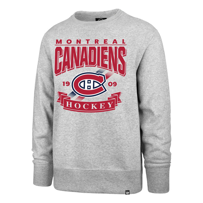 Montreal Canadiens NHL 47 Brand Men's Grey Crossroad Crew Sweater