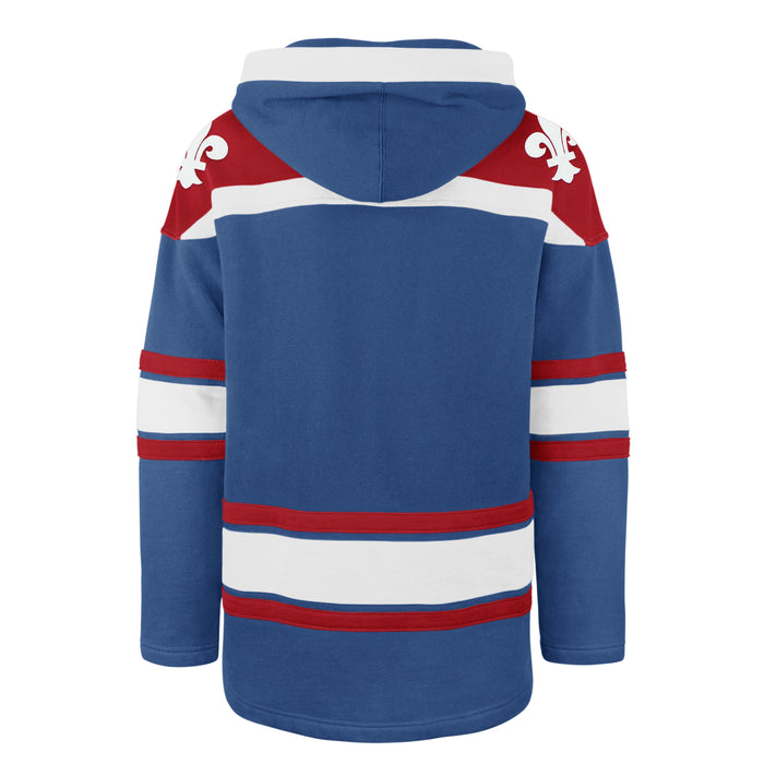 Quebec Nordiques NHL 47 Brand Men's Light Blue Retro Freeze Superior Lacer Hoodie