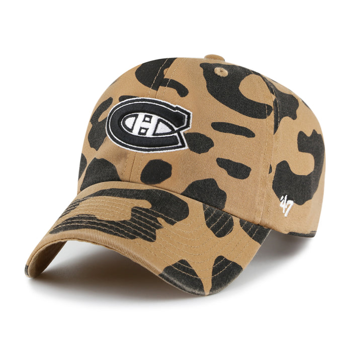 Montreal Canadiens NHL 47 Brand Women's  Rosette Leopard Clean Up Adjustable Hat
