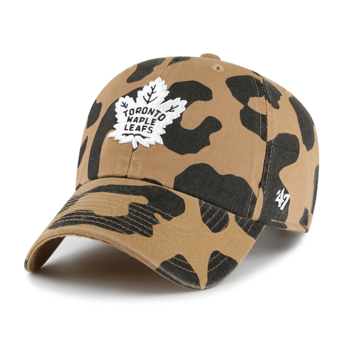 Toronto Maple Leafs NHL 47 Brand Women's  Rosette Leopard Clean Up Adjustable Hat