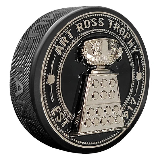 NHL Art Ross Ultra 3D Trophy Silver Medallion Hockey Puck