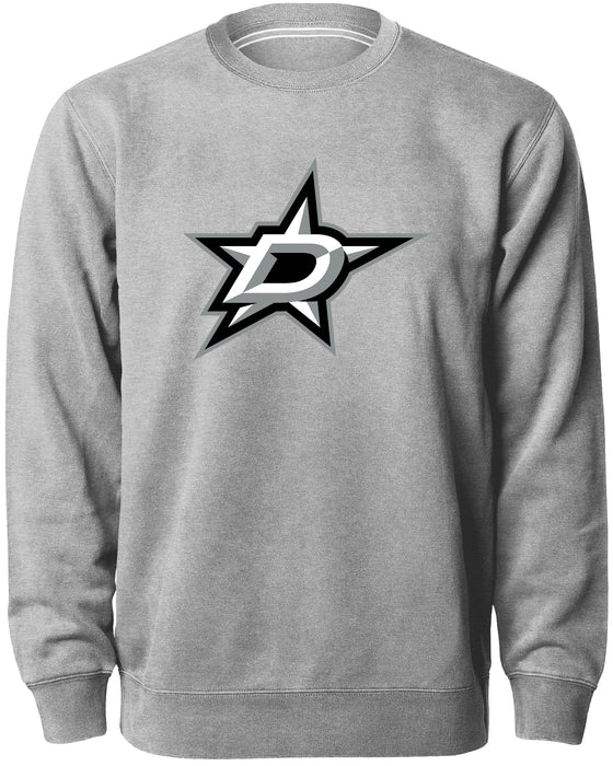Dallas Stars NHL Bulletin Men's Athletic Grey Twill Logo Express Crew Sweater