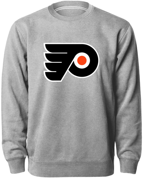 Philadelphia Flyers NHL Bulletin Men's Athletic Grey Twill Logo Express Crew Sweater