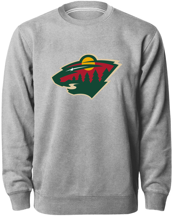 Minnesota Wild NHL Bulletin Men's Athletic Grey Twill Logo Express Crew Sweater