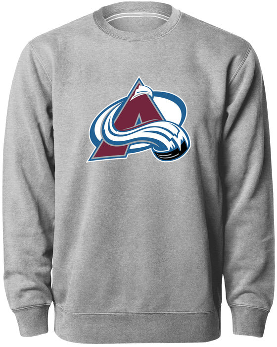 Colorado Avalanche NHL Bulletin Men's Athletic Grey Twill Logo Express Crew Sweater