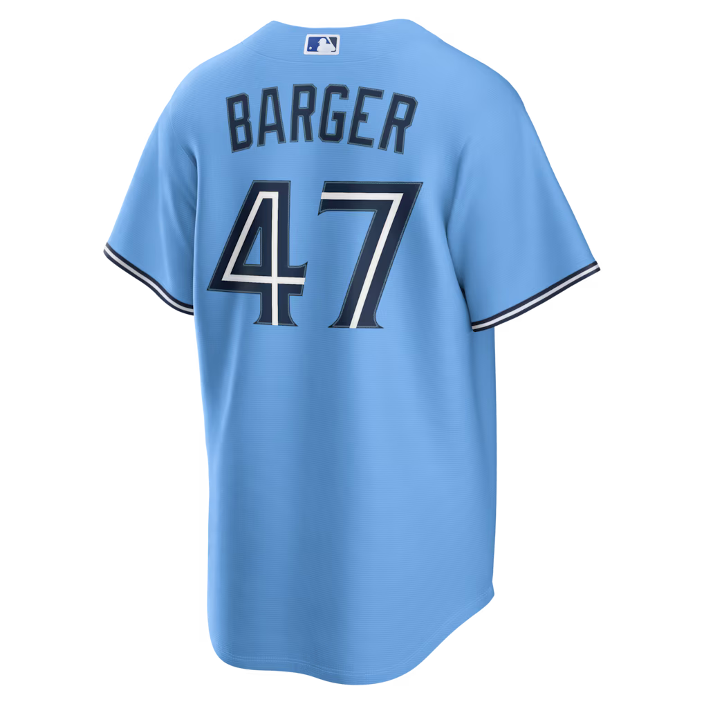 Addison Barger Toronto Blue Jays MLB Nike Men's Powder Blue Pro-Stitched Replica Jersey