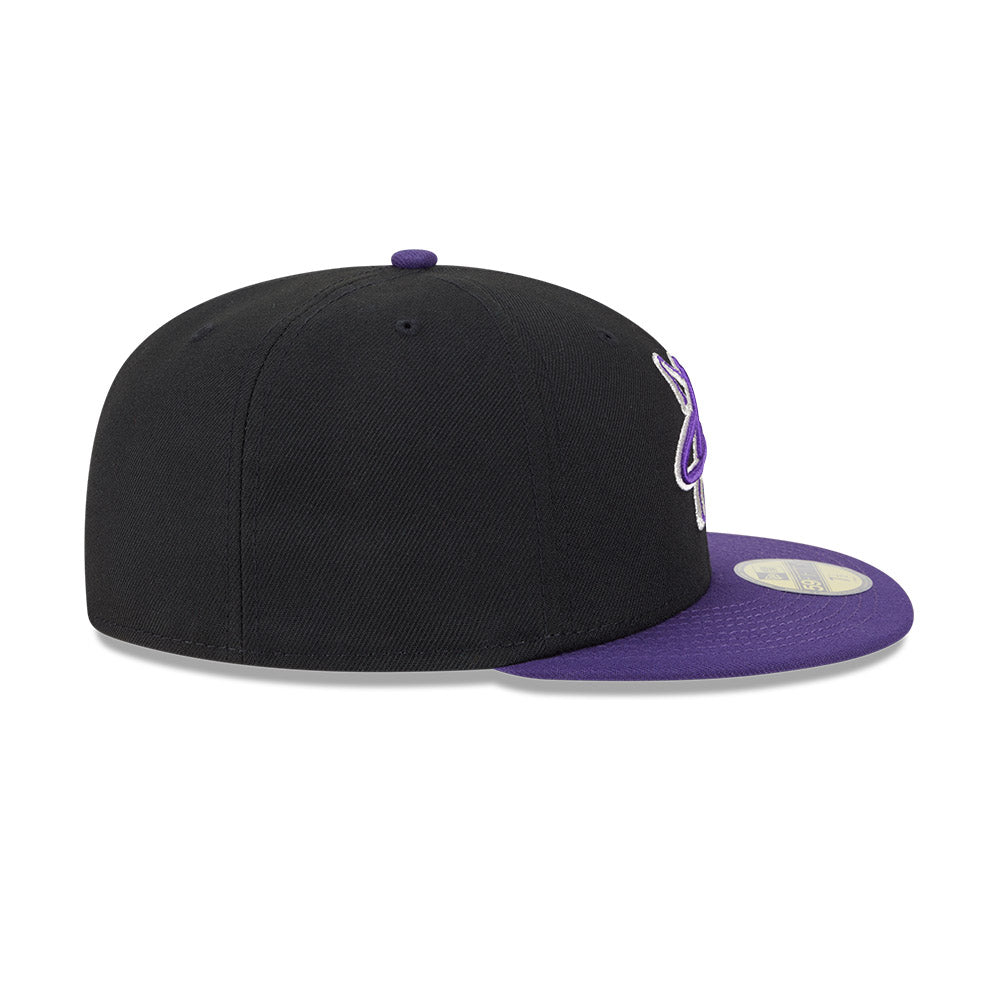 Albuquerque Isotopes MiLB New Era Men's Black/Purple 59Fifty Alternate Authentic Collection Fitted Hat