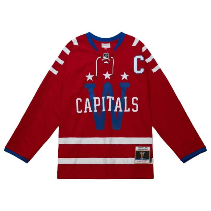 Alexander Ovechkin NHL Mitchell & Ness Maillot authentique rouge 2015 Blue Line pour hommes