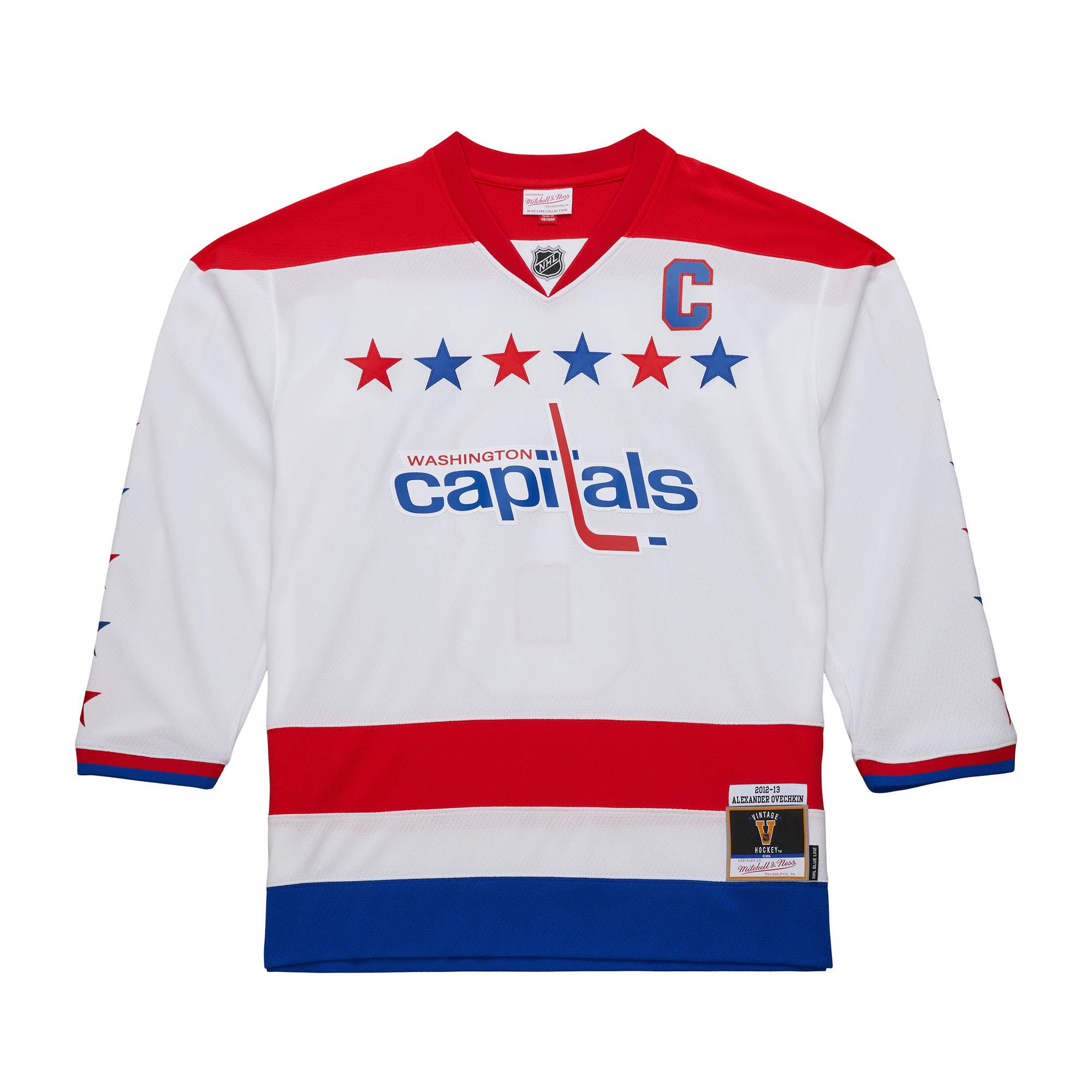 Alexander Ovechkin Washington Capitals NHL Mitchell & Ness Maillot authentique blanc 2012 Alternate Blue Line pour hommes