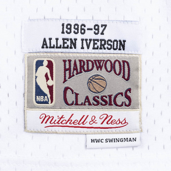 Allen Iverson Philadelphia 76ers NBA Mitchell & Ness Men's White 1996-97 Hardwood Classics Swingman Jersey