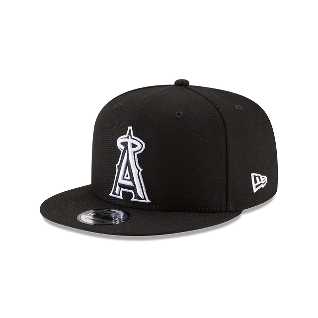 Anaheim Angels MLB New Era Men's Black White 9Fifty Basic Snapback