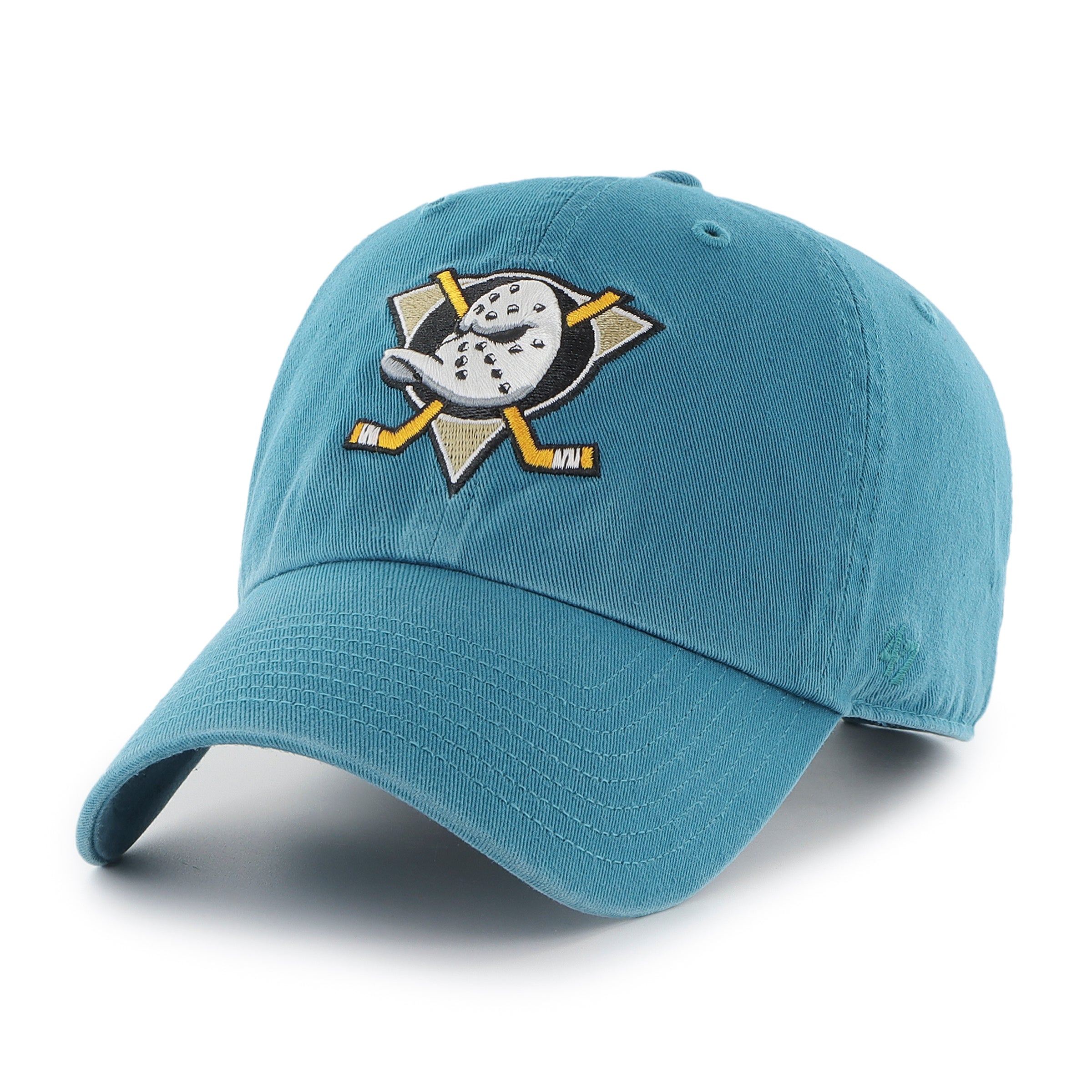 Anaheim Ducks NHL 47 Brand Casquette ajustable bleu sarcelle vintage Clean Up pour hommes