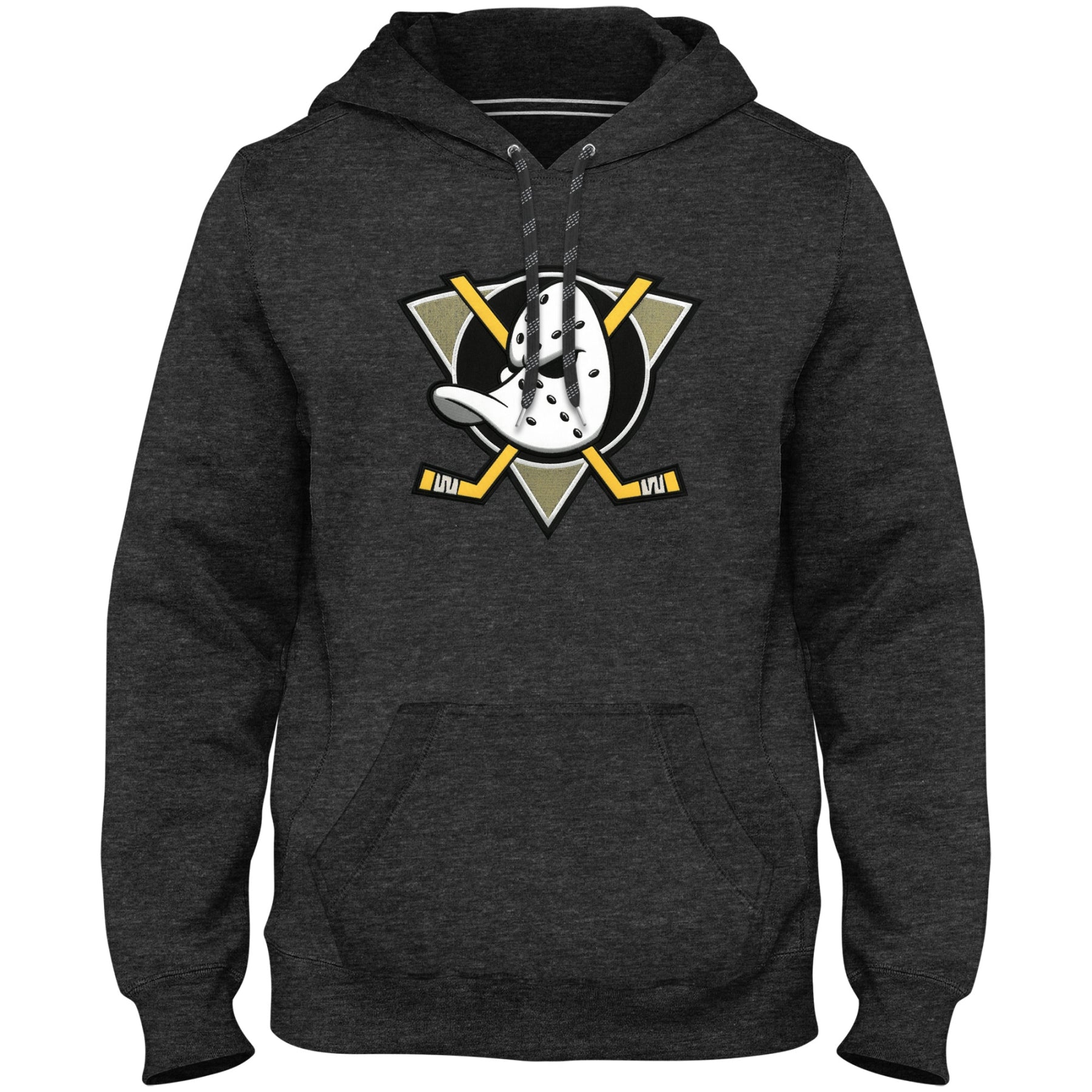 Sweat à capuche avec logo en sergé Charcoal Express NHL Bulletin des Ducks d'Anaheim pour hommes