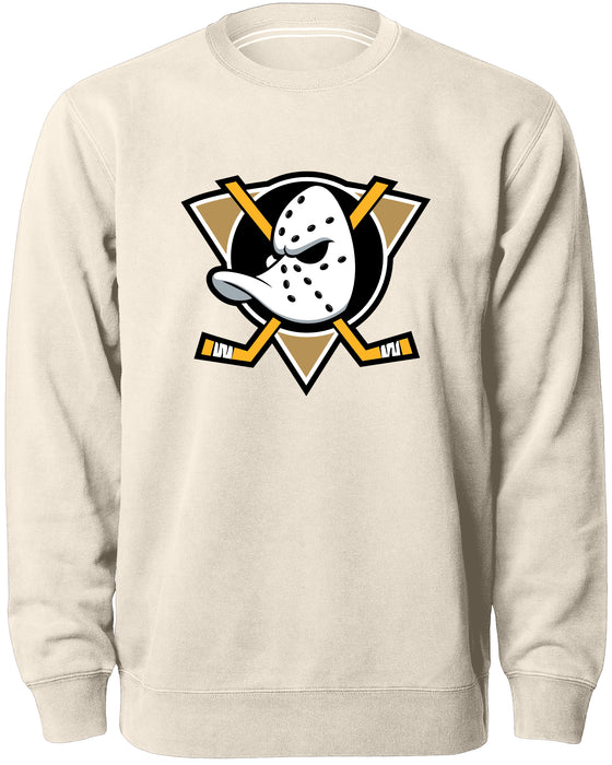 Anaheim Ducks NHL Bulletin Men's Natural Twill Logo Express Crew Sweater