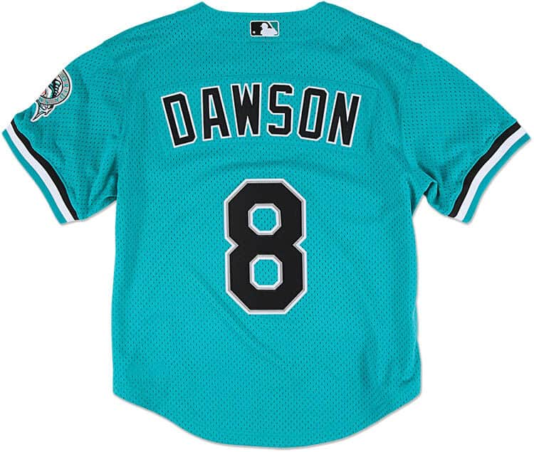 Andre Dawson Florida Marlins MLB Mitchell & Ness Sarcelle pour hommes 1995 Authentique BP Jersey