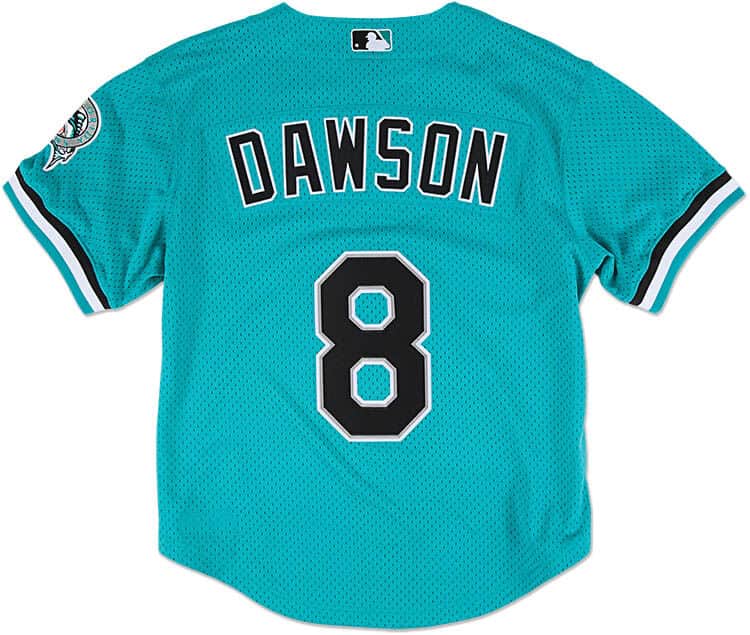 Andre Dawson Florida Marlins MLB Mitchell & Ness Men's Teal 1995 Authentic BP Jersey