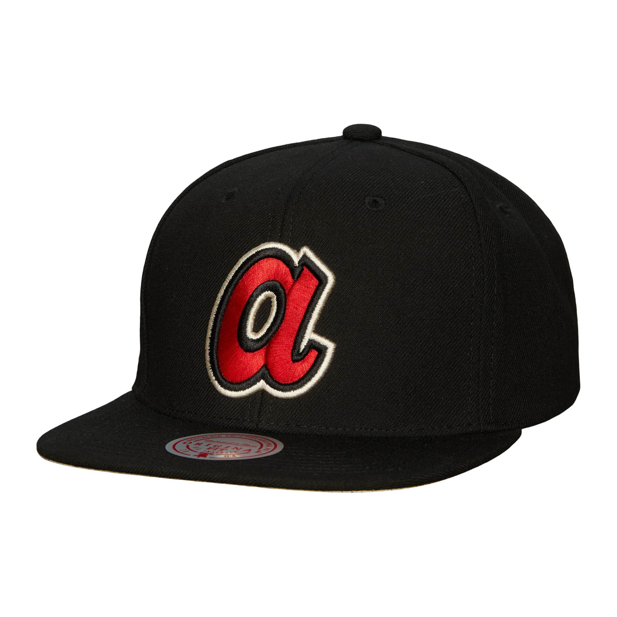 Atlanta Braves MLB Mitchell & Ness Mens Black Team Classic Snapback