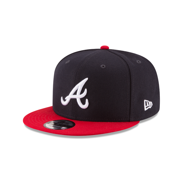 Casquette Snapback basique 9Fifty bleu marine/rouge pour homme de la MLB Atlanta Braves de New Era