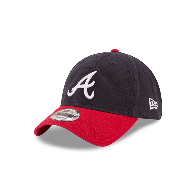 Casquette ajustable MLB New Era 9Twenty Core Classic Alternate Home pour homme bleu marine/rouge des Braves d'Atlanta