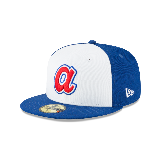 Casquette ajustée en laine MLB New Era Royal 59Fifty Cooperstown 1972 pour homme des Braves d'Atlanta