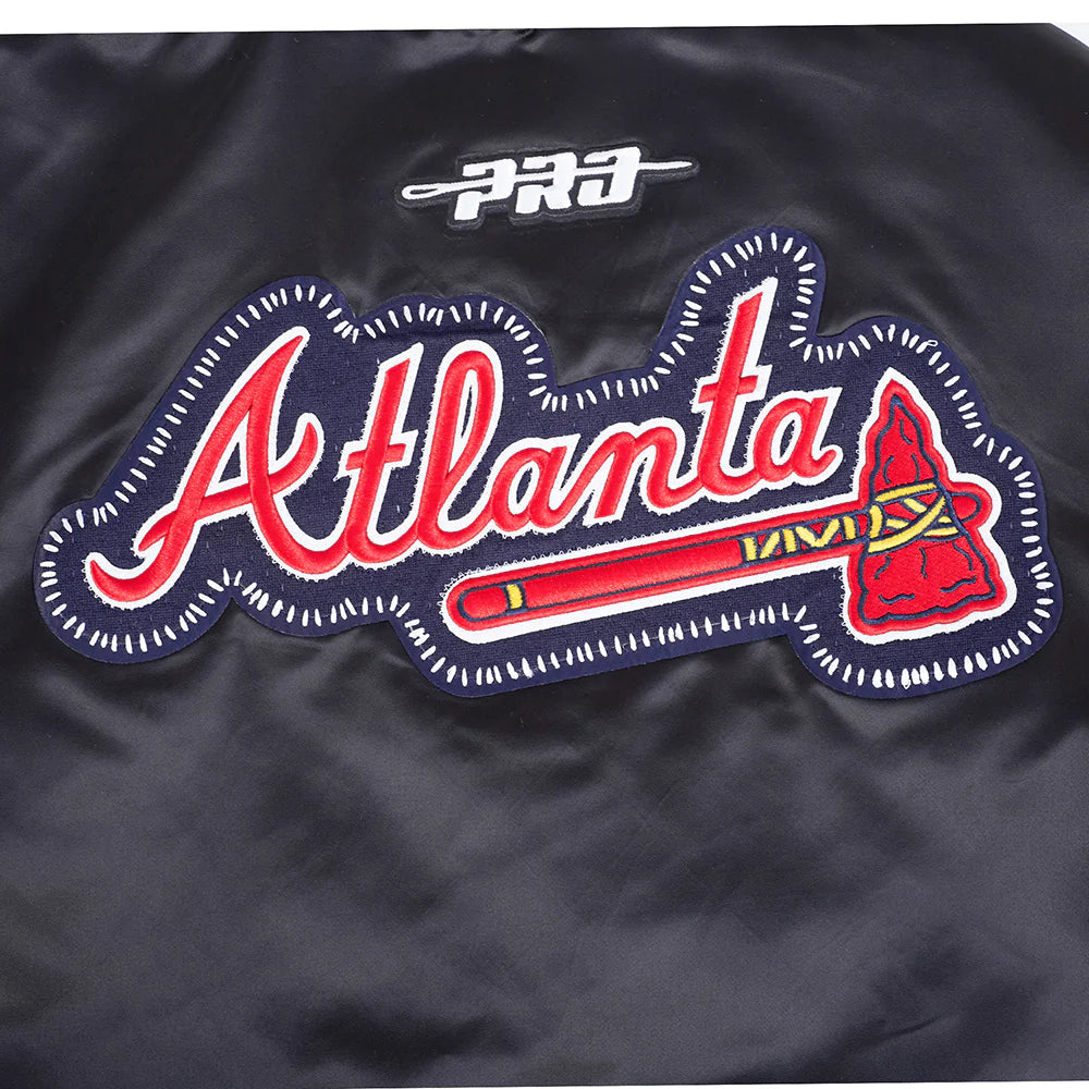 Atlanta Braves MLB Pro Standard Men's Black DIY Pick Stitch Rib Satin Jacket