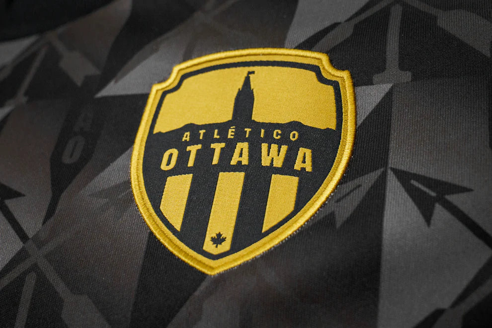 Maillot de match alternatif noir 2025/26 pour homme de l'Atlético Ottawa CPL Macron