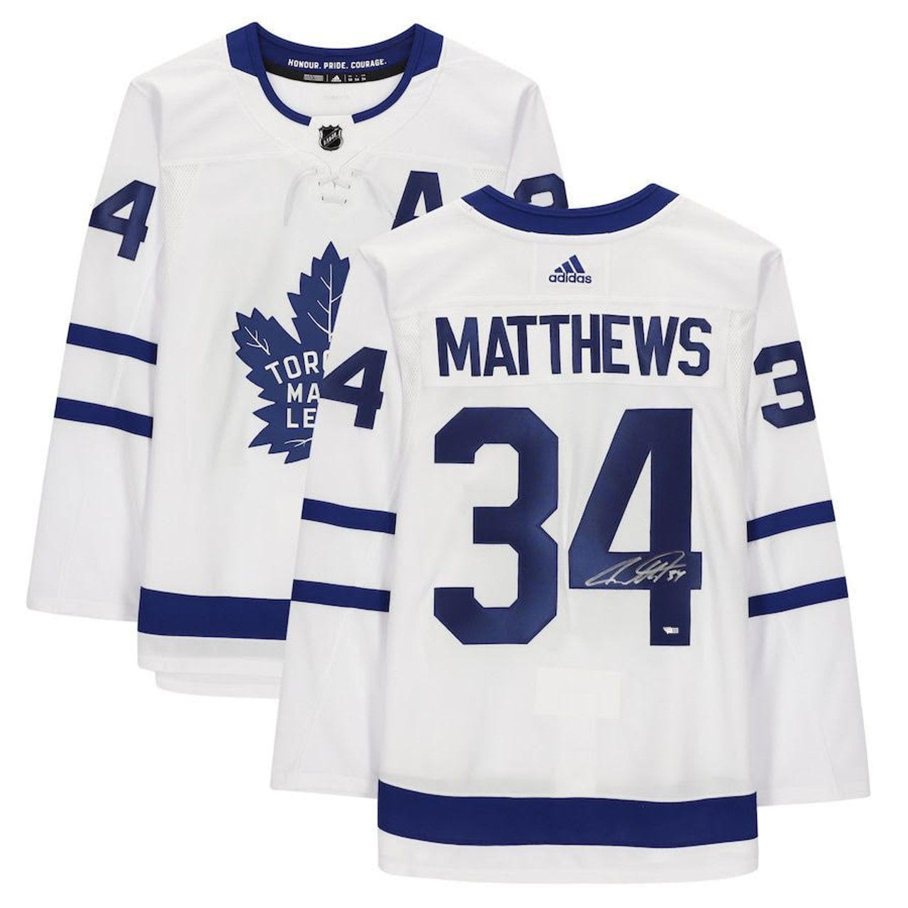 Auston Matthews Toronto Maple Leafs NHL Adidas Blanc Maillot Authentique Autographié