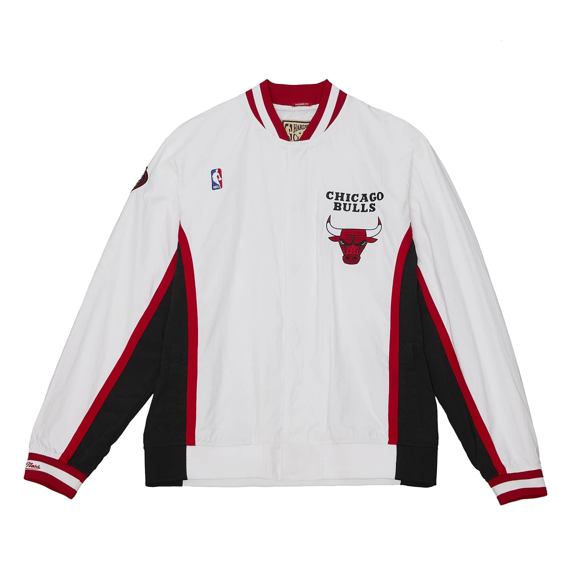 Chicago Bulls NBA Mitchell & Ness Veste d'échauffement blanche 1997-98 Finals pour hommes