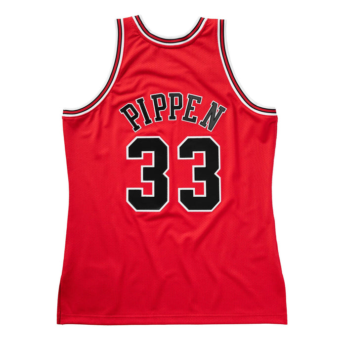 Scottie Pippen Chicago Bulls NBA Mitchell & Ness Men's Red 1997-98 Hardwood Classic Authentic Jersey