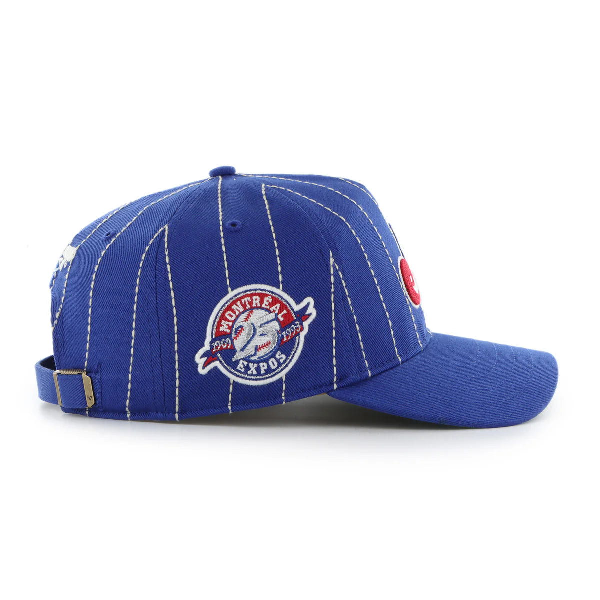 Casquette ajustée pinstripe Rawlings Royal 47 Brand pour homme des Expos de Montréal