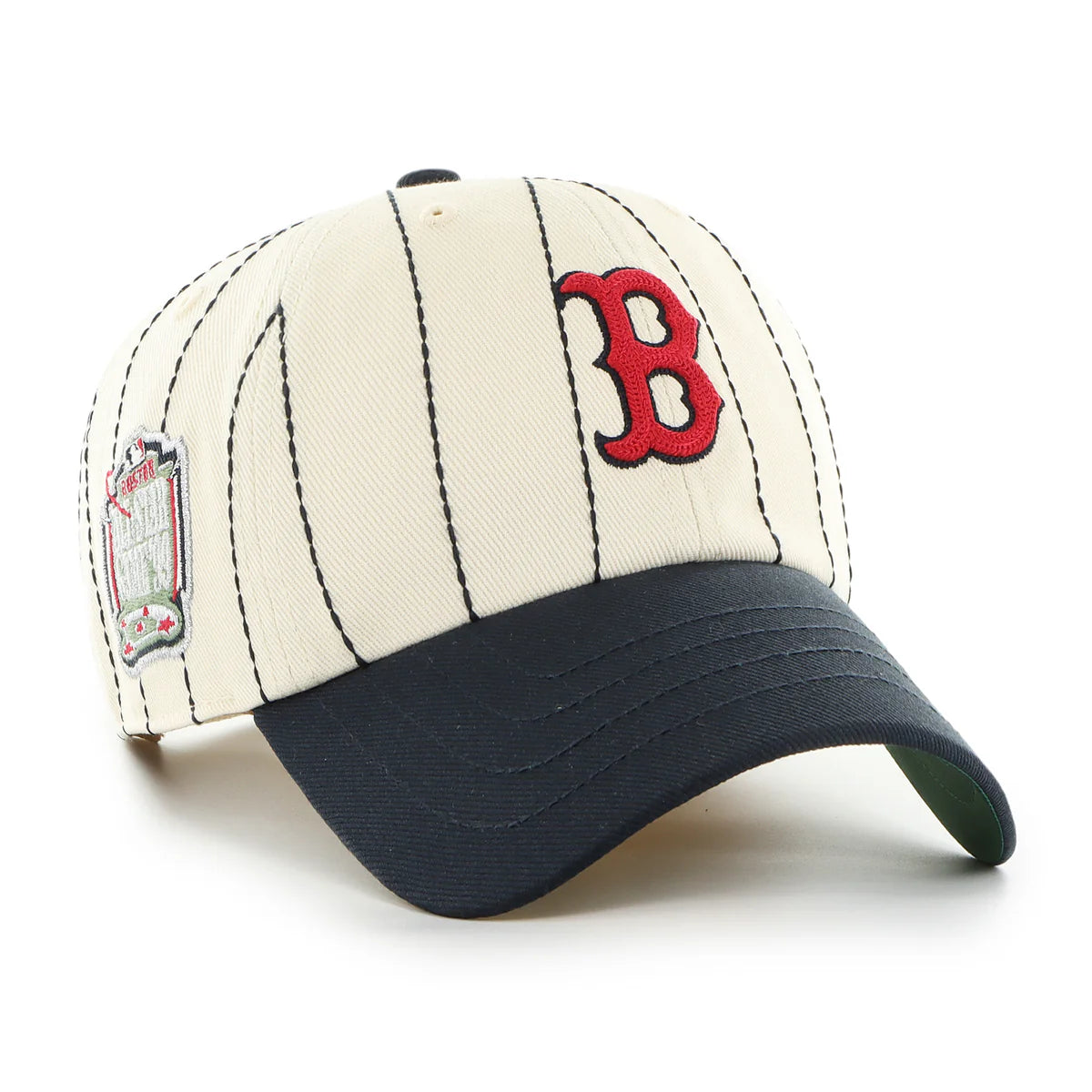 Boston Red Sox MLB 47 Brand Men's Beige Rawlings Pinstripe Clean Up Adjustable Hat
