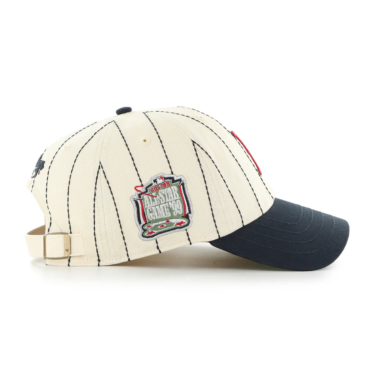 Casquette Ajustable Homme Boston Red Sox MLB 47 Brand Beige Rawlings Pinstripe Clean Up