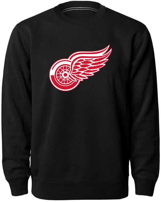 Detroit Red Wings NHL Bulletin Men's Black Twill Logo Express Crew Sweater