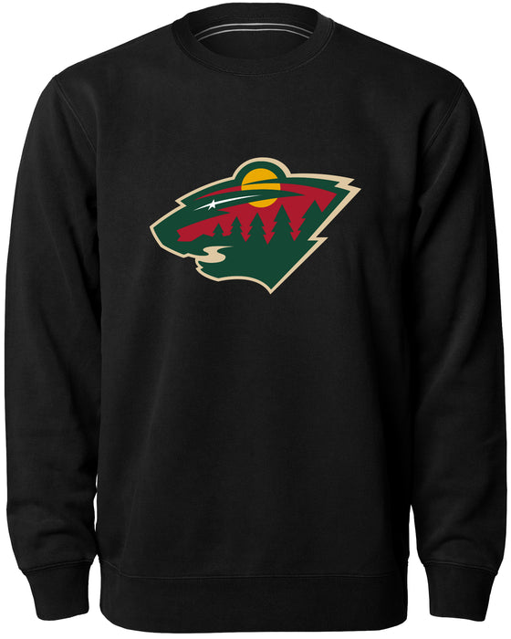Minnesota Wild NHL Bulletin Men's Black Twill Logo Express Crew Sweater