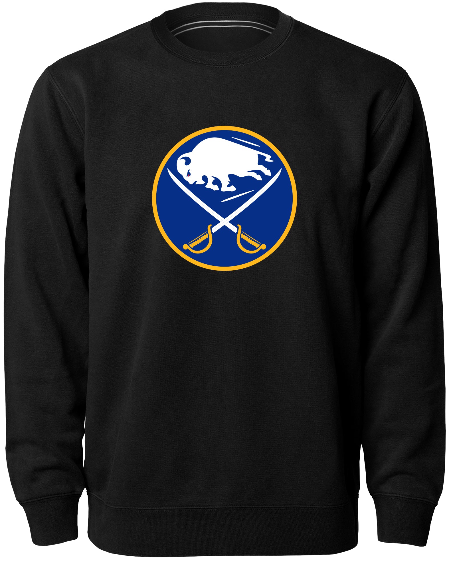 Buffalo Sabres NHL Bulletin Chandail ras du cou en sergé noir avec logo Express pour hommes