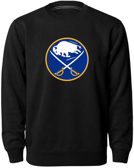 Buffalo Sabres NHL Bulletin Men's Black Twill Logo Express Crew Sweater