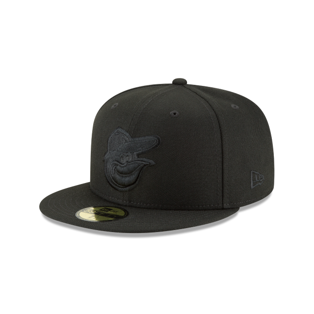 Baltimore Orioles MLB New Era Casquette ajustée de base noire sur noir 59Fifty pour hommes 