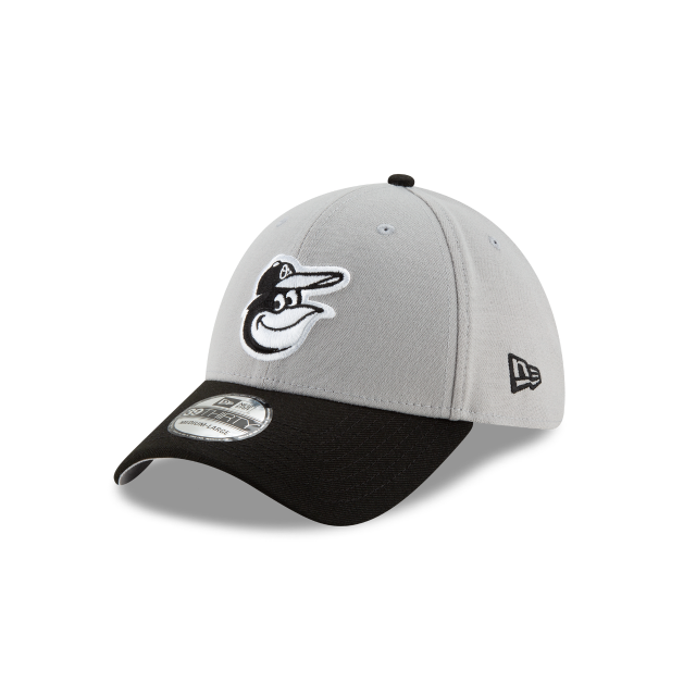Baltimore Orioles MLB New Era Men's Grey Black 39Thirty Team Classic Stretch Fit Hat