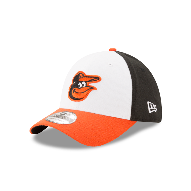 Baltimore Orioles MLB New Era Casquette extensible classique 39Thirty Team pour hommes, blanc/orange